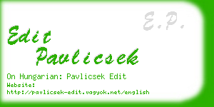 edit pavlicsek business card